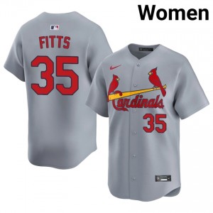 Richard Fitts #35 St. Louis Baseball Jersey | Authentic Women Gray Stitched Edition 56149350