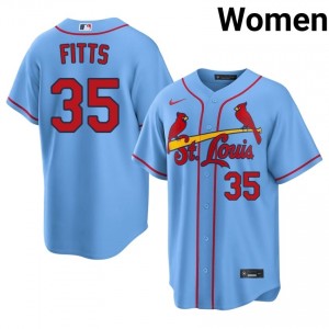 Women Richard Fitts #35 Light Blue Sewn Jersey | STL Genuine Baseball Gear 56150044
