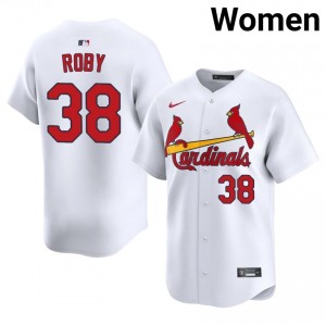 #38 Tekoah Roby Licensed Women Baseball Jersey | STL Cardinals White Fan Gear 56149507