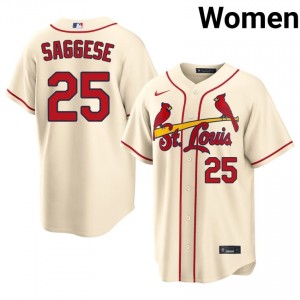 Thomas Saggese #25 Cards Baseball Jersey | Professional Women Cream Embroidery Edition 56150225