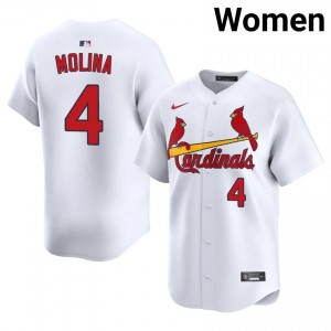 Women Yadier Molina #4 White Stitch Jersey | STL Cardinals Replica Baseball Gear 56149819