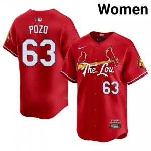 Original Yohel Pozo #63 Red City Connect Baseball Stitched Jersey | Cardinals Women Collection Edition 56149653