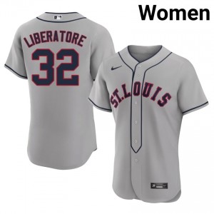 #32 Matthew Liberatore Classic Women Baseball Jersey | St. Louis Cardinals Grey Fan Gear 56149412