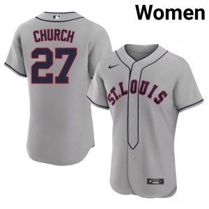 Nathan Church #27 St. Louis Cardinals Baseball Jersey | Fresh Women Grey Embroidery Edition 56149760
