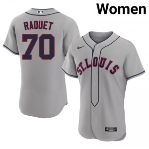 Grey Nick Raquet #70 St. Louis Cardinals Baseball Embroidery Jersey | Official Women Fit 56149496