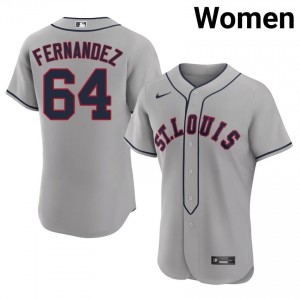 Ryan Fernandez #64 St. Louis Cardinals Baseball Jersey | Classic Women Grey Embroidery Edition 56149340