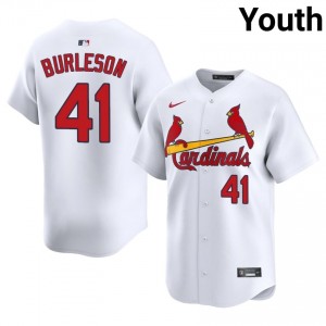 #41 Alec Burleson Professional Youth Baseball Jersey | Cards White Fan Gear 56149667