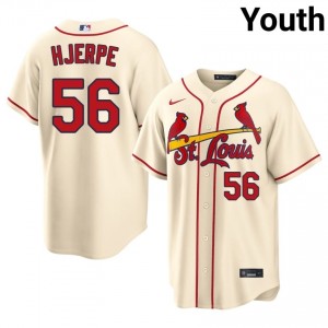 Cooper Hjerpe #56 STL Cardinals Baseball Jersey | Licensed Youth Cream Sewn Edition 56150065