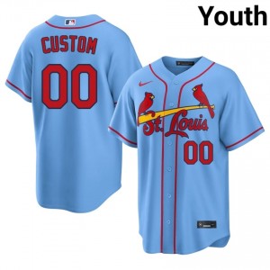 Authentic Custom #00 Light Blue Baseball Stitched Jersey | St. Louis Youth Collection Edition 56150358