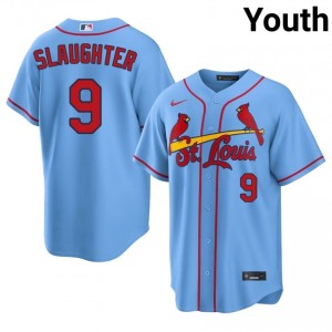 #9 Enos Slaughter Authentic Youth Baseball Jersey | St. Louis Light Blue Fan Gear 56150322