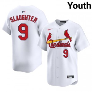 #9 Enos Slaughter Iconic Youth Baseball Jersey | Cards White Fan Gear 56149907
