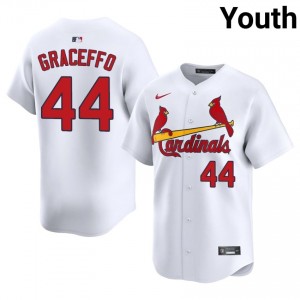 #44 Gordon Graceffo Iconic Youth Baseball Jersey | Cards White Fan Gear 56149367