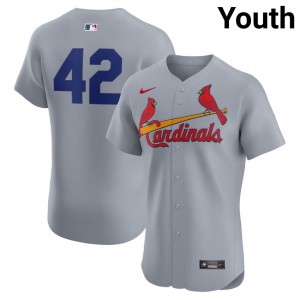 Authentic Jackie Robinson Day #42 Gray Baseball Stitched Jersey | St. Louis Youth Collection Edition 56149998