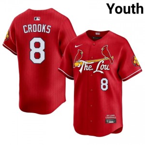 Youth Jimmy Crooks #8 Red City Connect Stitch Jersey | STL Cardinals Premium Baseball Gear 56149609
