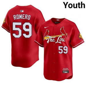 JoJo Romero #59 STL Cardinals City Connect Baseball Jersey | Licensed Youth Red Sewn Edition 56149525