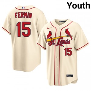 Youth Jose Fermin #15 Cream Sewn Jersey | STL Cardinals Licensed Baseball Gear 56150209