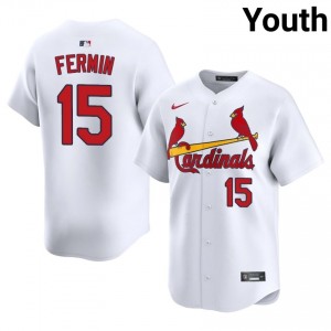 Youth Jose Fermin #15 White Embroidery Jersey | Cards Exclusive Baseball Gear 56149679