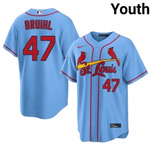 Elite Justin Bruihl #47 Light Blue Baseball Stitched Jersey | St. Louis Youth Collection Edition 56150028