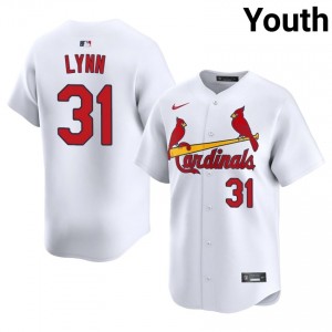 #31 Lance Lynn Exclusive Youth Baseball Jersey | Cards White Fan Gear 56149967