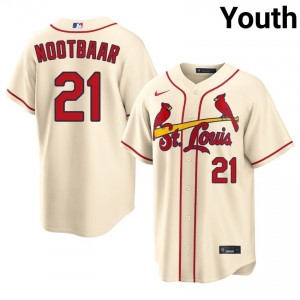 #21 Lars Nootbaar Premium Youth Baseball Jersey | STL Cardinals Cream Fan Gear 56150257