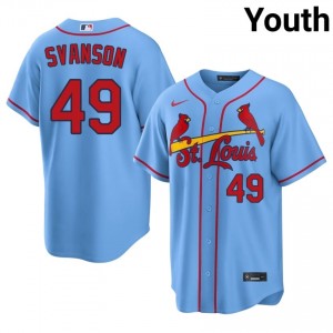 Youth Matt Svanson #49 Light Blue Stitched Jersey | St. Louis Elite Baseball Gear 56150154
