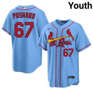 #67 Matthew Pushard Pro-Grade Youth Baseball Jersey | St. Louis Light Blue Fan Gear 56150112