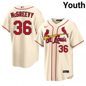 Michael McGreevy #36 STL Cardinals Baseball Jersey | Premium Youth Cream Stitch Edition 56150095