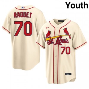 Youth Nick Raquet #70 Cream Sewn Jersey | STL Cardinals Licensed Baseball Gear 56150119