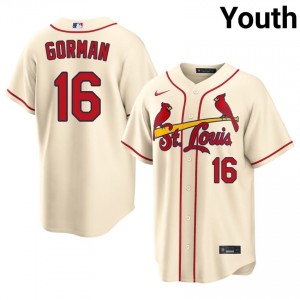 Nolan Gorman #16 STL Cardinals Baseball Jersey | Replica Youth Cream Stitch Edition 56150215