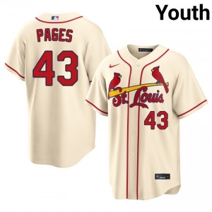 Cream Pedro Pages #43 STL Cardinals Baseball Sewn Jersey | Licensed Youth Fit 56150191
