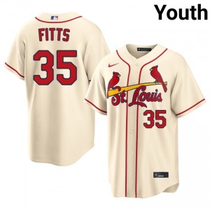 #35 Richard Fitts Licensed Youth Baseball Jersey | STL Cardinals Cream Fan Gear 56150047