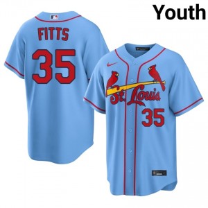 Light Blue Richard Fitts #35 St. Louis Baseball Stitched Jersey | Elite Youth Fit 56150046