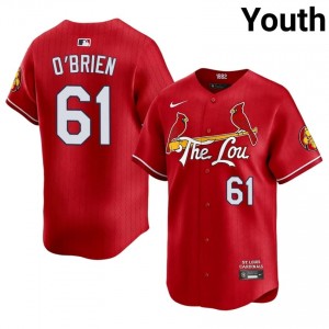 Riley O'Brien #61 STL Cardinals City Connect Baseball Jersey | Premium Youth Red Stitch Edition 56149465