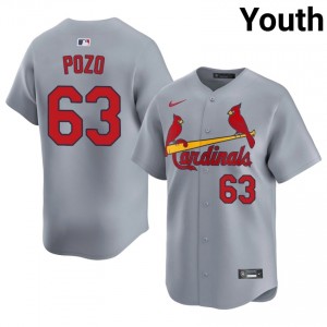 Youth Yohel Pozo #63 Gray Sewn Jersey | STL Officially Licensed Baseball Gear 56149654
