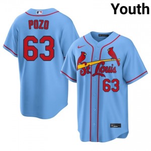 Light Blue Yohel Pozo #63 St. Louis Baseball Stitched Jersey | Authentic Youth Fit 56150196