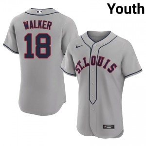 #18 Jordan Walker Elite Youth Baseball Jersey | St. Louis Grey Fan Gear 56149812