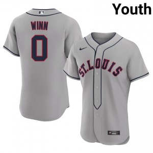 Masyn Winn #0 St. Louis Baseball Jersey | Elite Youth Grey Stitched Edition 56149740