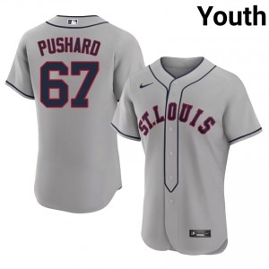 Elite Matthew Pushard #67 Grey Baseball Stitched Jersey | St. Louis Youth Collection Edition 56149488