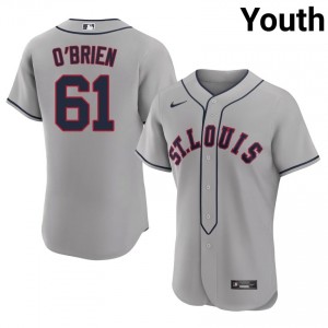Youth Riley O'Brien #61 Grey Stitched Jersey | St. Louis Pro-Grade Baseball Gear 56149464