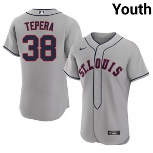 Youth Ryan Tepera #38 Grey Stitched Jersey | St. Louis Authentic Baseball Gear 56149584